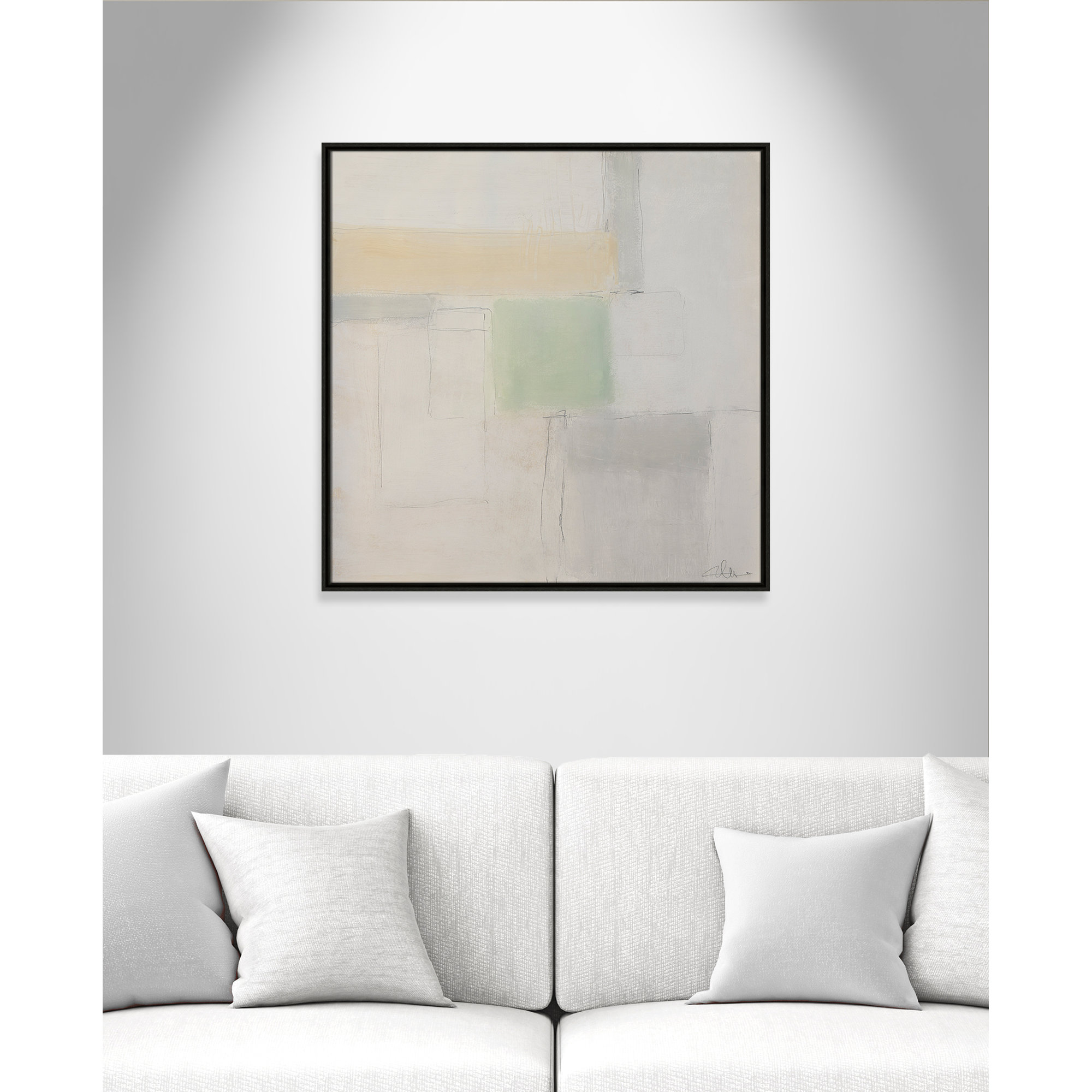 Powder Room Whispers-I by - Floater Frame Print on Canvas, Espresso Framed, 31.5" H x 31.5" W x 2" D