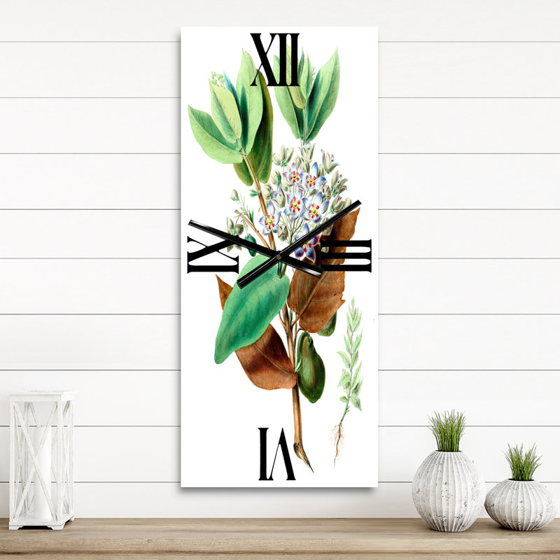 Horloge murale rétro Vintage Plant Life XXV III, Grand