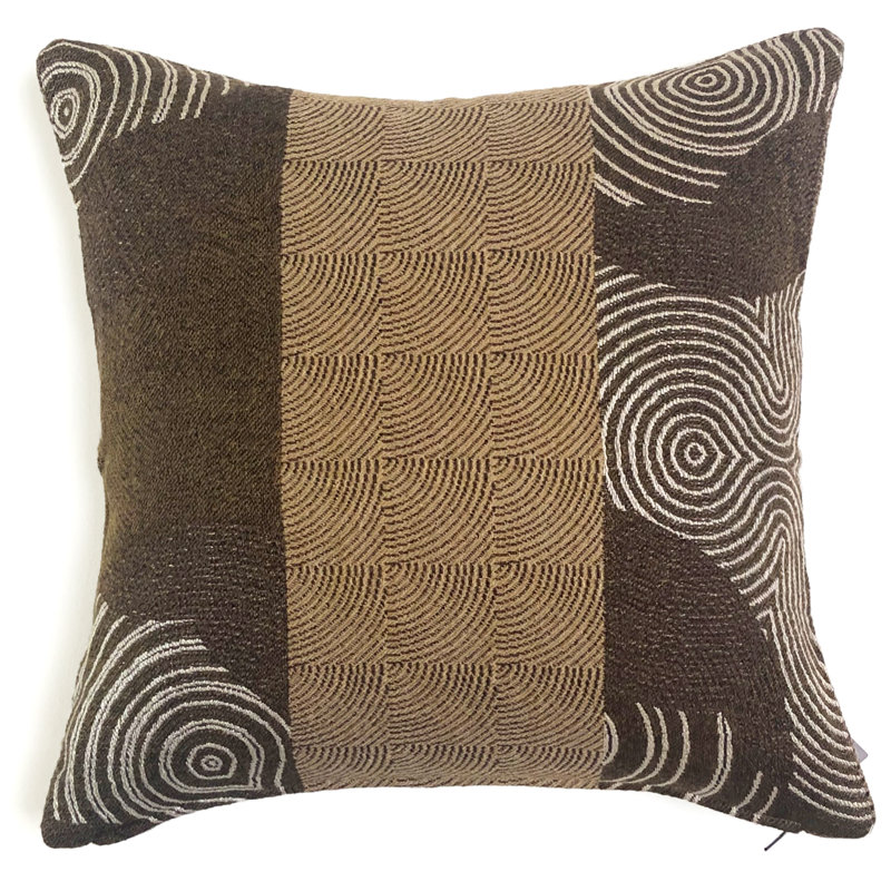 Embroidered Wool Throw Pillow