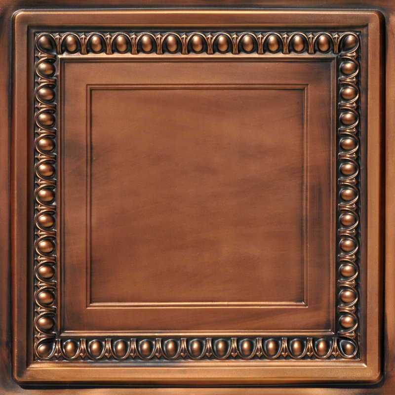 Carreau de plafond en PVC texturé L 24 po x l 24 po Cambridge, Cuivre vieilli