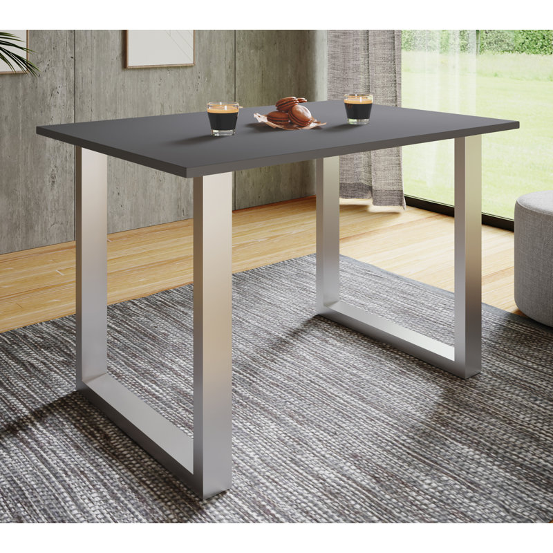Alexious Metal Base Dining Table, Black, Browning, 76cm H x 110cm W x 50cm D