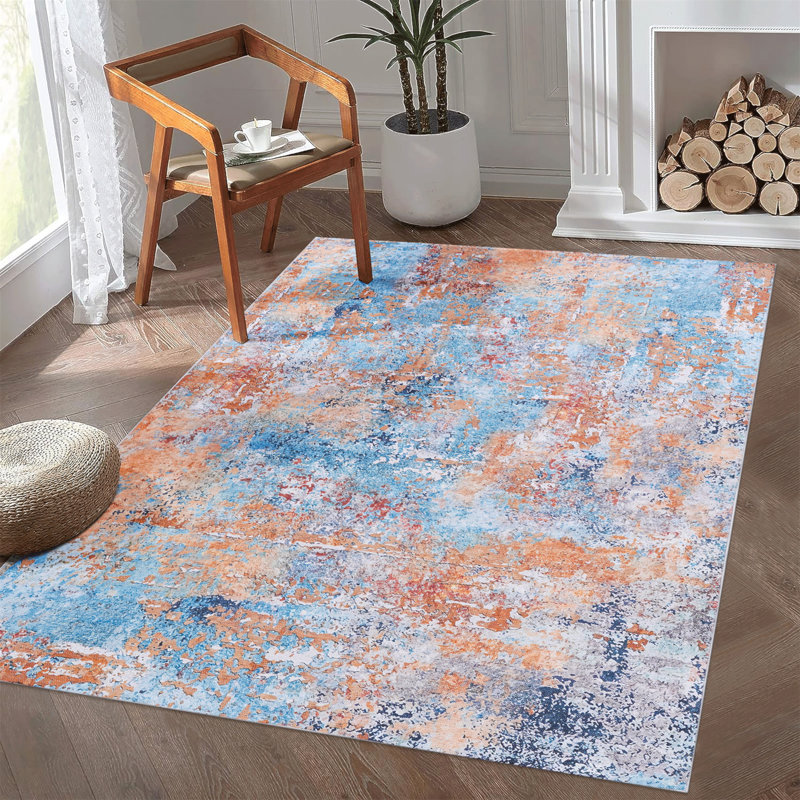 Washable Rug 6X9 Area Rug (6' X 9'), Rectangle 6' x 9'