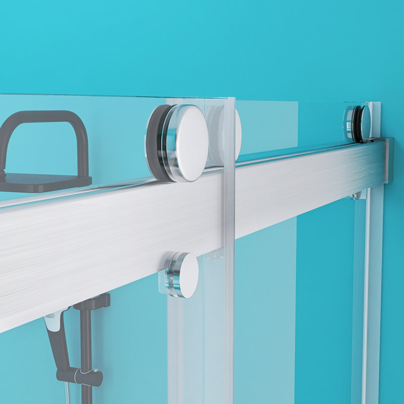 Portes de douche et de baignoire Porte de douche coulissante double sans cadre avec verre trempé l 56 "- H 60" x H 79 "