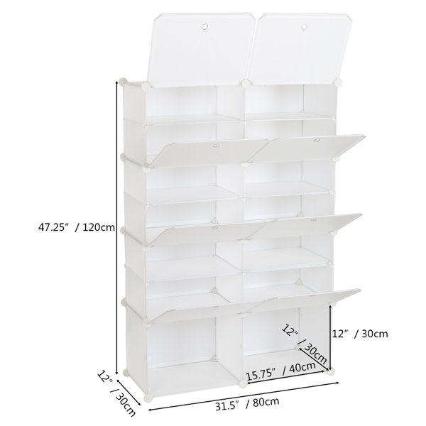 Homegear Large Free Standing Fabric Shoe Rack /Storage Cabinet /Closet  Organizer