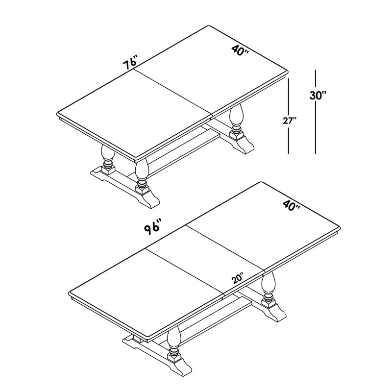 Iestyn Extendable Trestle Dining Table, Gray