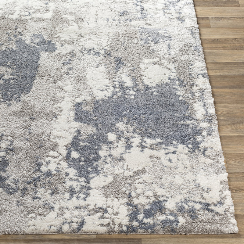 Tapis abstrait brun clair / gris / taupe Kular, Rectangle 6 pi 7 po x 9 pi 6 po