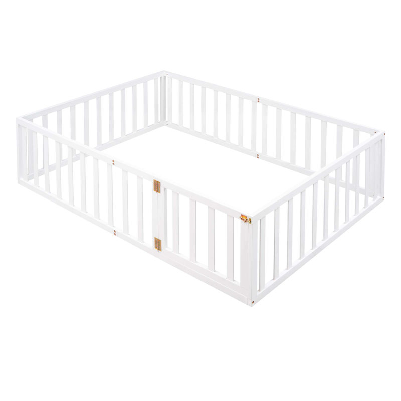 Wood Daybed Frame With Fence, Full/Double, White