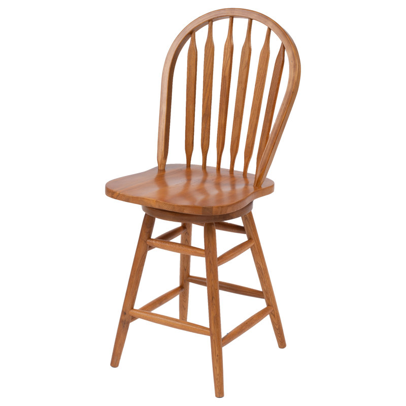Schiavo Swivel Solid Wood Counter Stool with Solid Wood Frame, Counter Stool (24" Seat Height)
