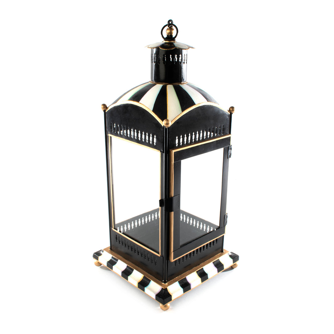 Courtly Check Stripe Large Candle Lantern MacKenzie-Childs