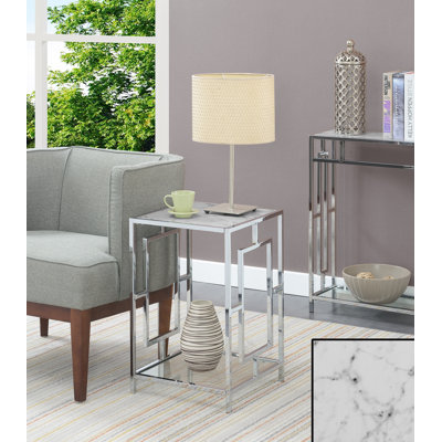 Sapienza Metal Frames End Table with Shelves