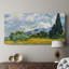 Champ de blé avec cyprès - Toile tendue avec châssis - Prêt à accrocher-1178570465