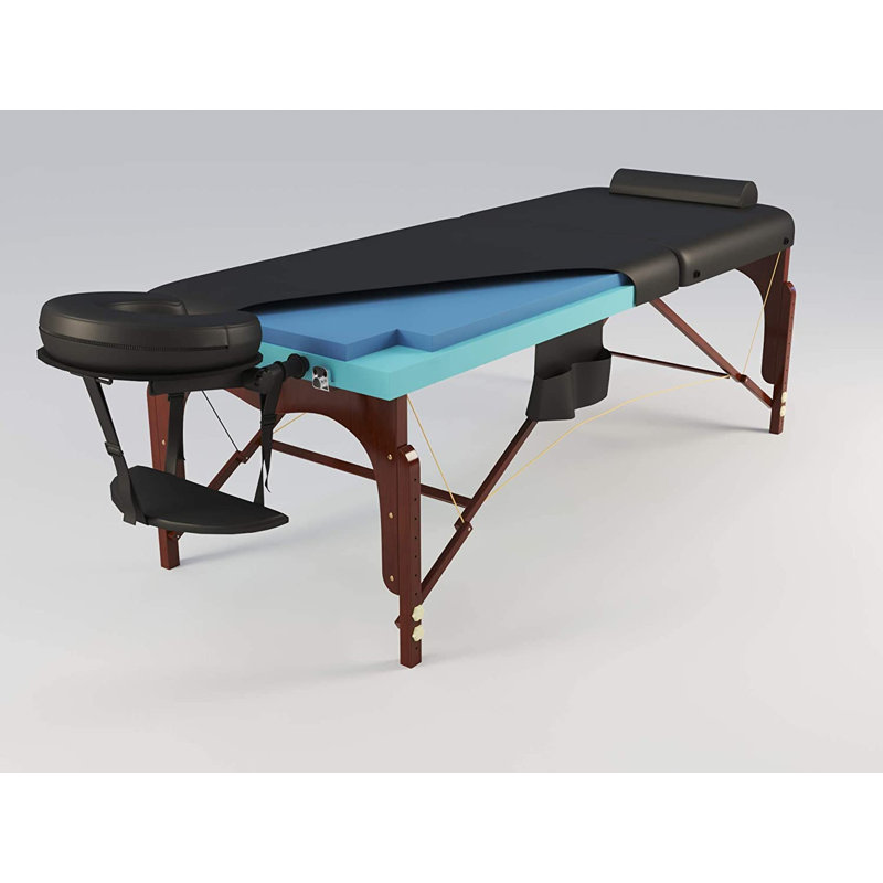 Table de massage en mousse à mémoire de forme luxueuse avec étui à roulettes Luxton