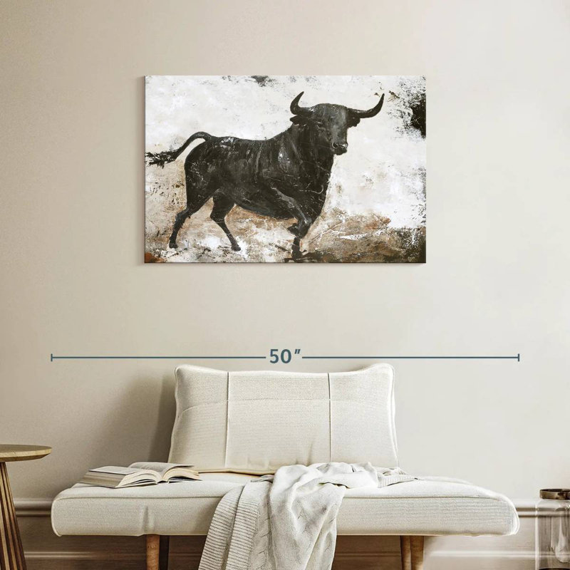 Brampt Black Bull, 24" H x 36" W