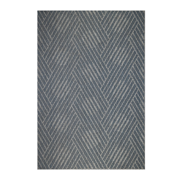Jiovanni Contemporary Geometric High-Low Performance Indoor/Outdoor Area Rug
