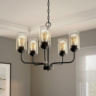 Lustre à 5 lumières avec abat-jour