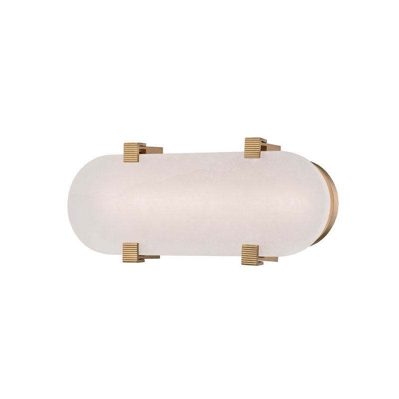 Alister LED Flush Mounted Sconce, Aged Brass