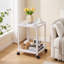 Table d'appoint roulante à 2 niveaux avec roulettes, petite table de bout en plastique avec tablettes de rangement, table à collation mobile pour le salon, la chambre à coucher et les petits espaces, options multicolores disponibles-1756244364