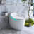 1-piece 1.28 Gpf Single Flush Egg Shape Toilet In Glossy White