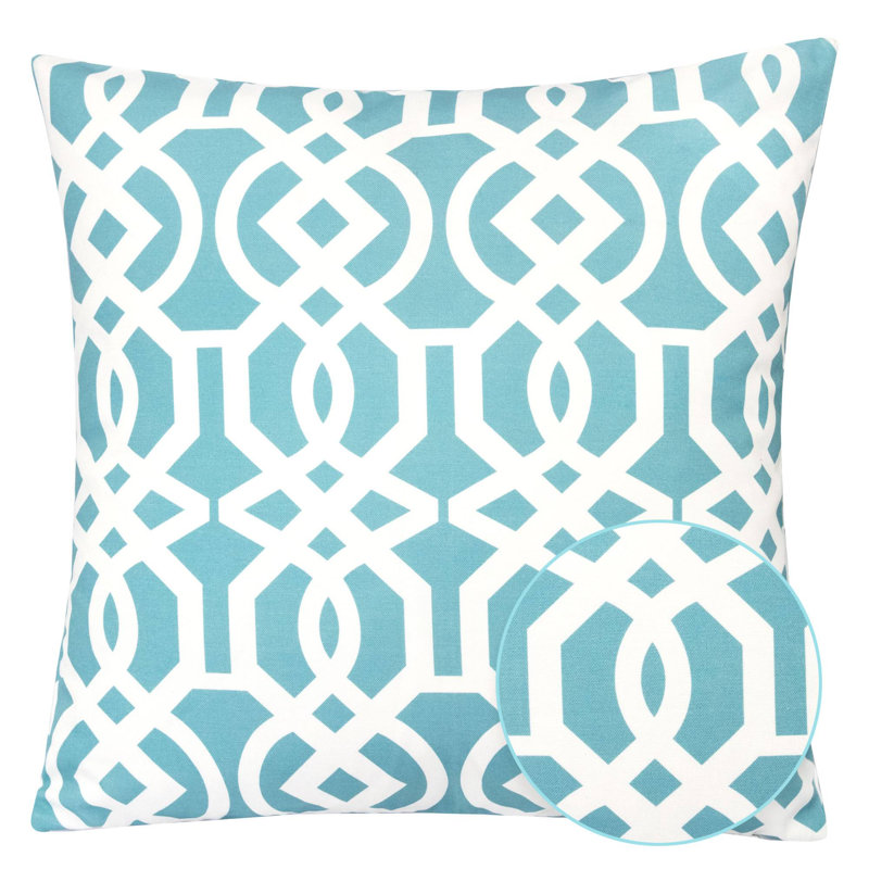 Geometric Outdoor Throw Pillow, Light Blue, 18" x 18"