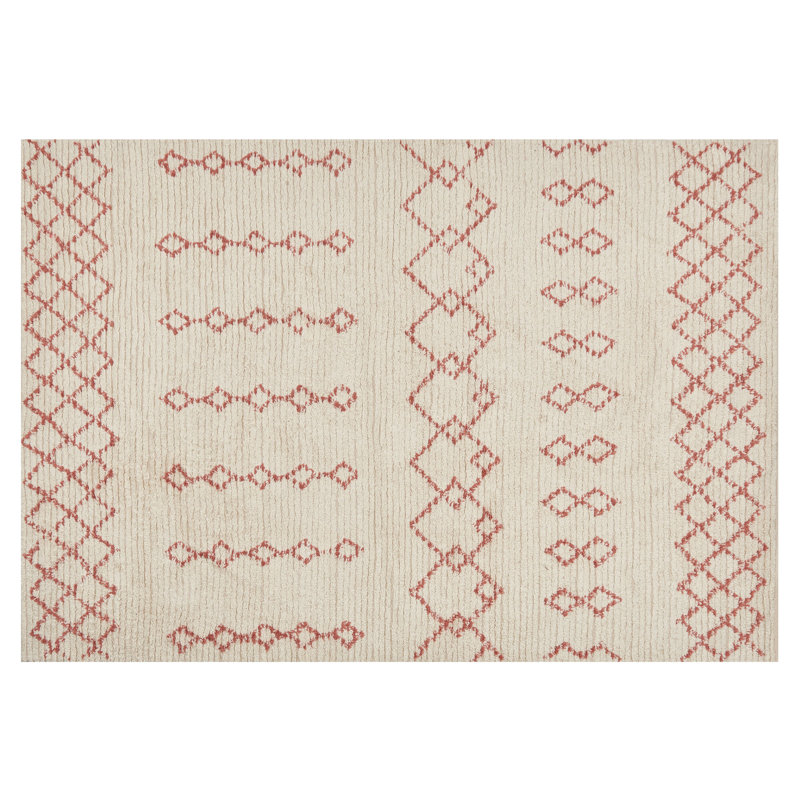 Nickson Geometric Cotton Hand Woven Area Rug, Rectangle 140 x 200cm