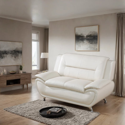 79'' Faux Leather Minimalist Sofa