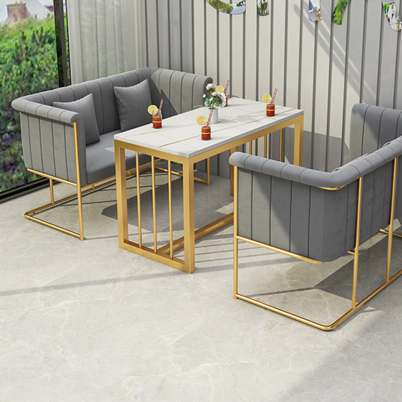 Banc rembourré en polyester clair Light Luxury, Gris