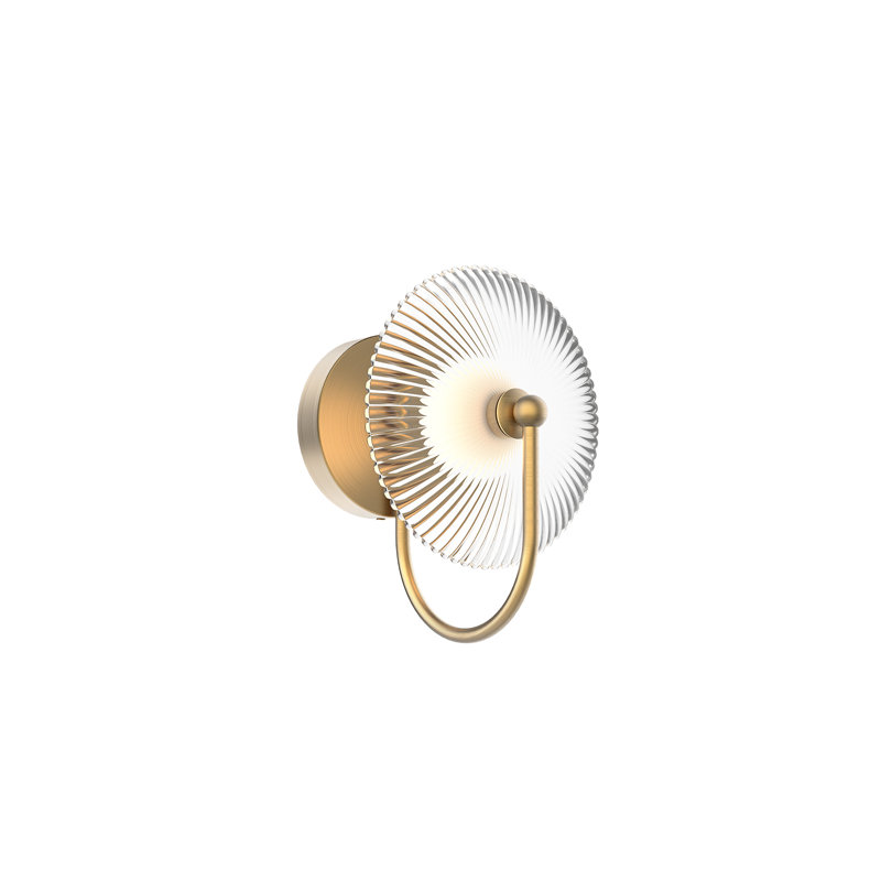Hera LED Armed Sconce, Brushed Gold