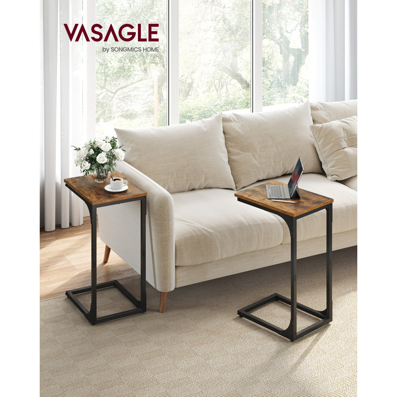 Alexann Sled End Table, Black, Rustic Brown