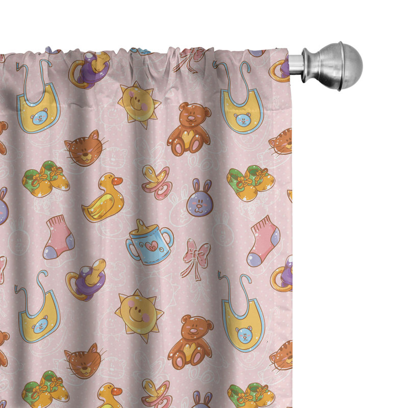 Paire de rideaux semi-diaphanes avec passe-tringle Baby, 28 po x 84 po