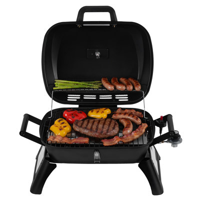 Royal Gourmet Portable Tabletop Gas Grill with Foldable Legs, Black