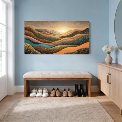 «Abstract Landscape Dot», reproduction d'art sur toile tendue sur toile, ensemble de 1