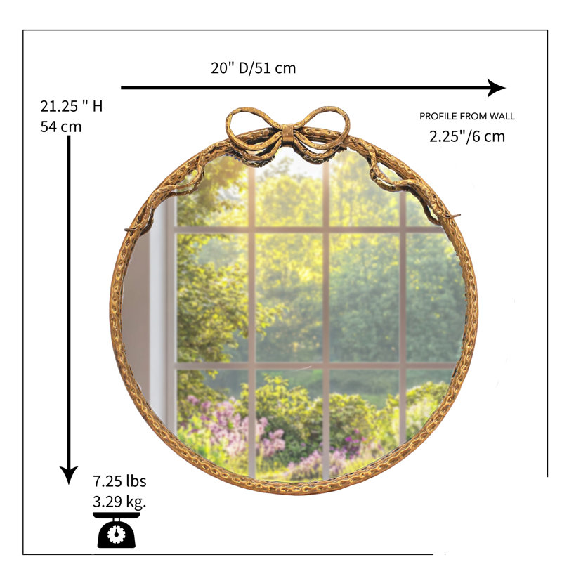 Miroir Amelia, H 21,5 po x l 20 po x P 2,25 po