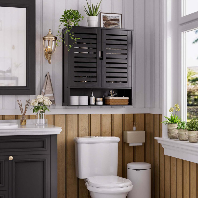 Aaleeyah Wall Mounted Required Bathroom Cabinet, Black