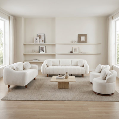 Verona Luxe Chenille 4-Piece Living Room Set