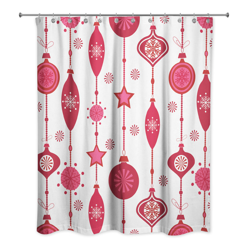 Rideau de douche simple Nannette, Rouge