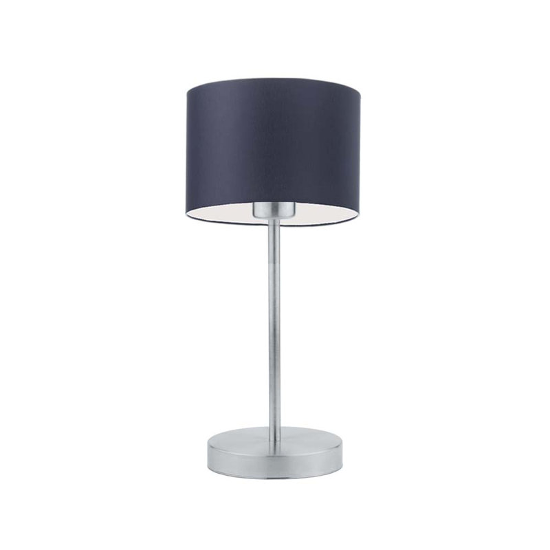 Arseny Metal Table Lamp, Silver, Navy Blue