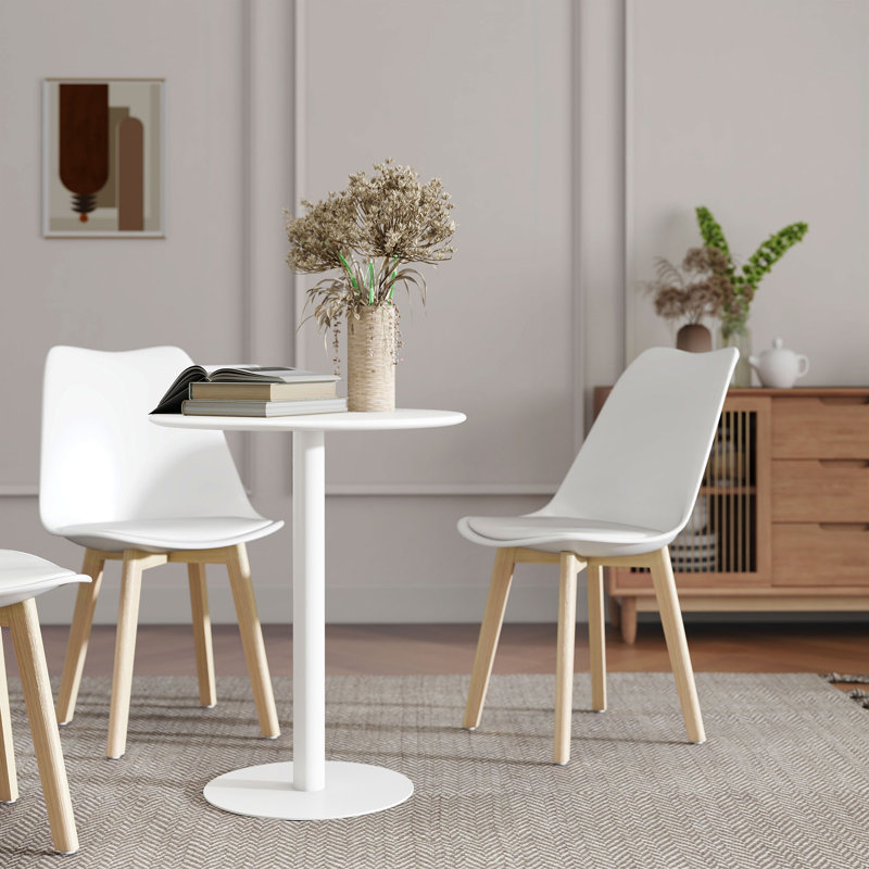 Round Metal Dining Table, White