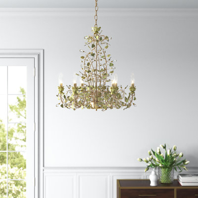 Lustre empire 6 lumières de style bougie Noran