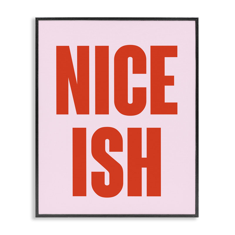  Nice Ish Red & Pink Framed Giclee Art by House of Lulu, H 20 po x l 16 po, Giclée encadrée noir minuit