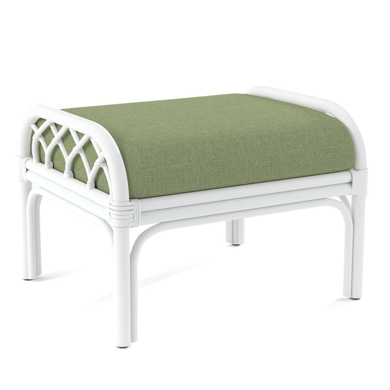 Edgewater Ottoman, Brown Geometric, 0456-33, Frost White