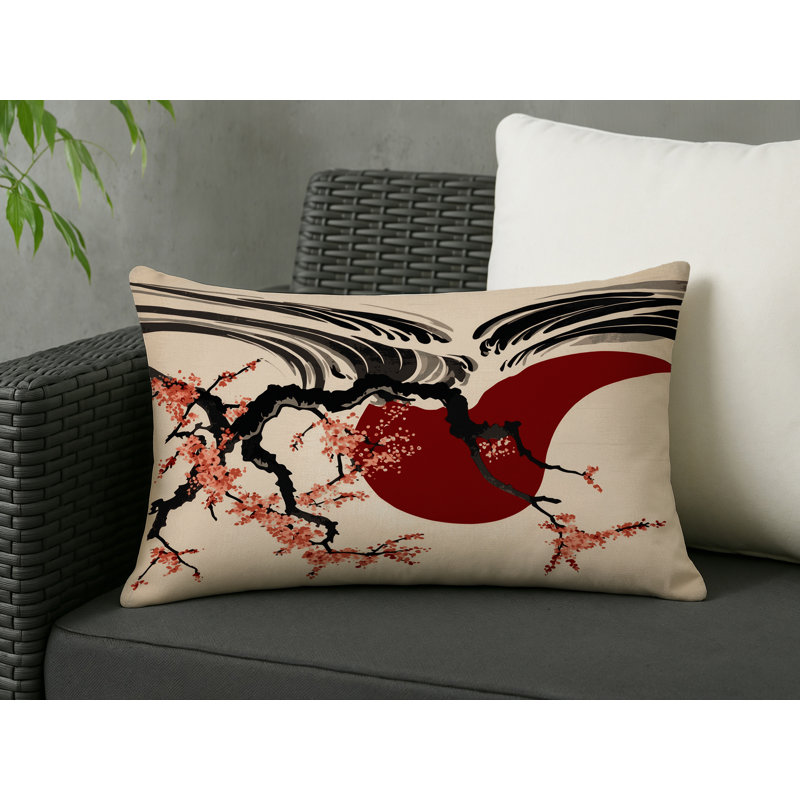 Rippling Sakura Indoor And Outdoor Throw Pillow, Rectangle 25"H x 18"W