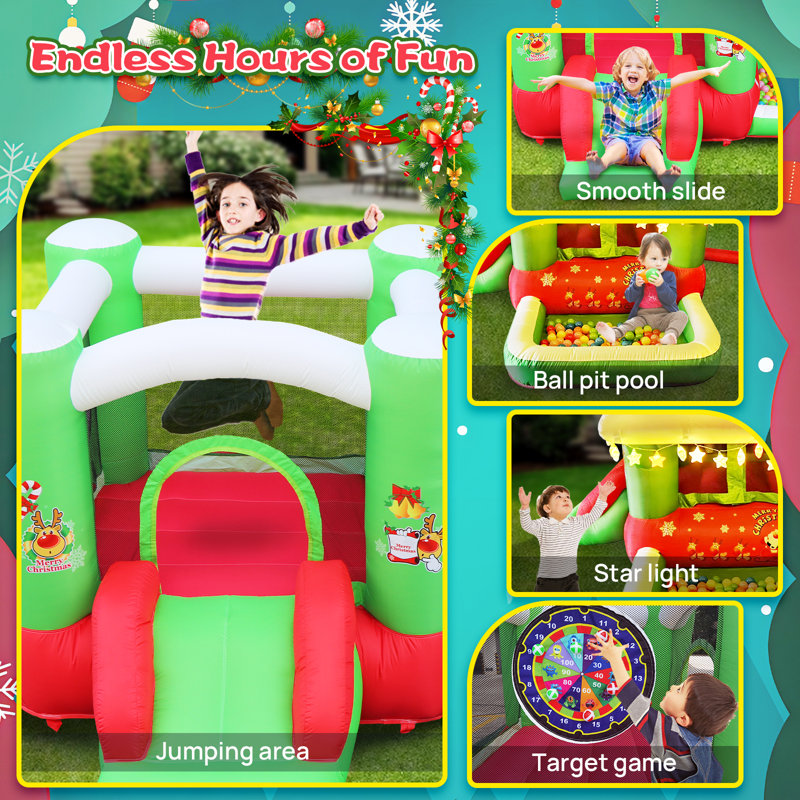 Jeu gonflable multifonctionnel avec glissade et souffleur