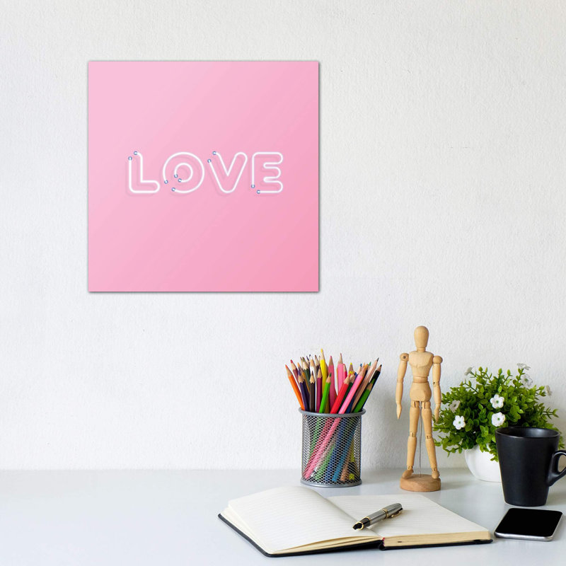 Love You Neo - Wrapped Canvas Print, 30.48 cm H x 30.48 cm W