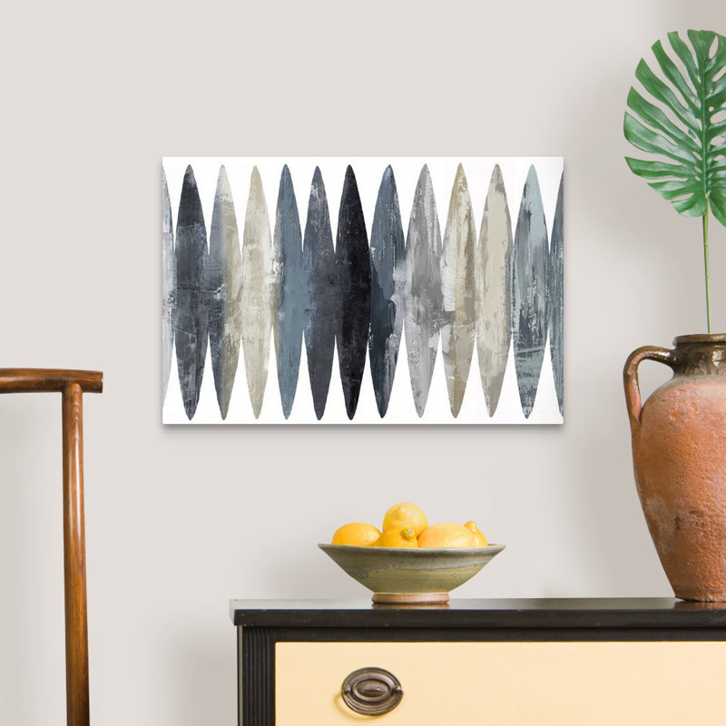 "Abstract Surfboard Gray" par David Moore - reproduction d'art sur toile, Toile tendue, H 16 po x l 24 po, No Frame