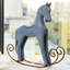 Décoration de table-cadeau pour enfant à bascule en bois faite à la main (bleu clair)