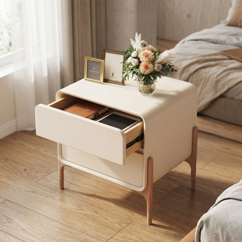 Table de chevet avec rangement à double tiroir Modern Minimalist