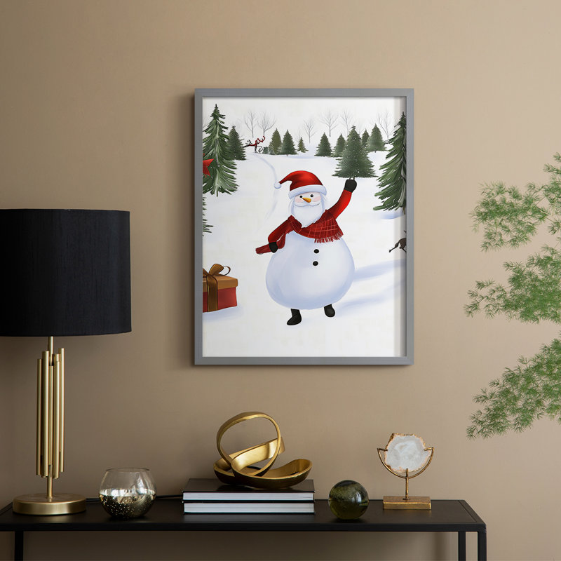 «Christmas Holiday Art» CECXCVI, reproduction d'art encadrée - bois massif, H 15 po x l 12 po, Gris