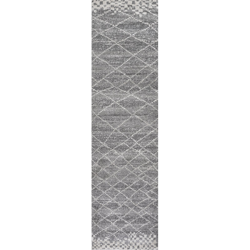 Tapis gris Coe, Tapis de couloir 2 pi 3 po x 10 pi