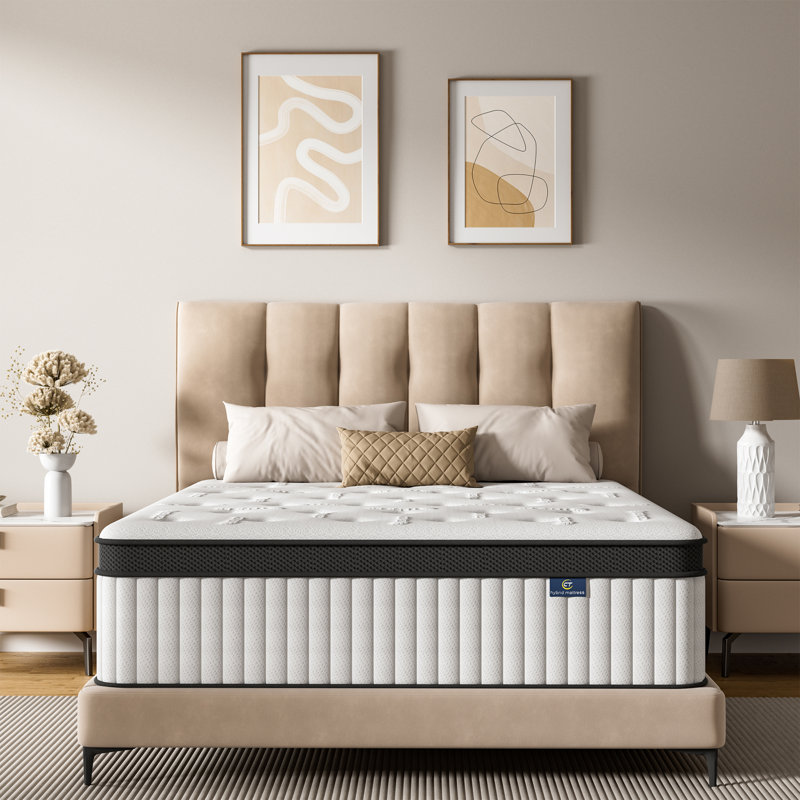 Matelas simple de 10 pouces, matelas en mousse à mémoire de forme hybride dans une boîte avec gel rafraîchissant et ressorts ensachés, matelas mi-ferme pour enfants, adolescents et chambres d'amis