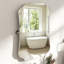 L 20 po x H 30 po HA Miroir de salle de bain avec cadre inclinable et accessible en fauteuil roulant Miroir de salle de bain mural en nickel brossé avec inclinaison fixe de 5 ° à 8 ° et verre trempé-130833410